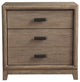 Benzara BM171906 Wooden Nightstand With 3 Drawer, Brown