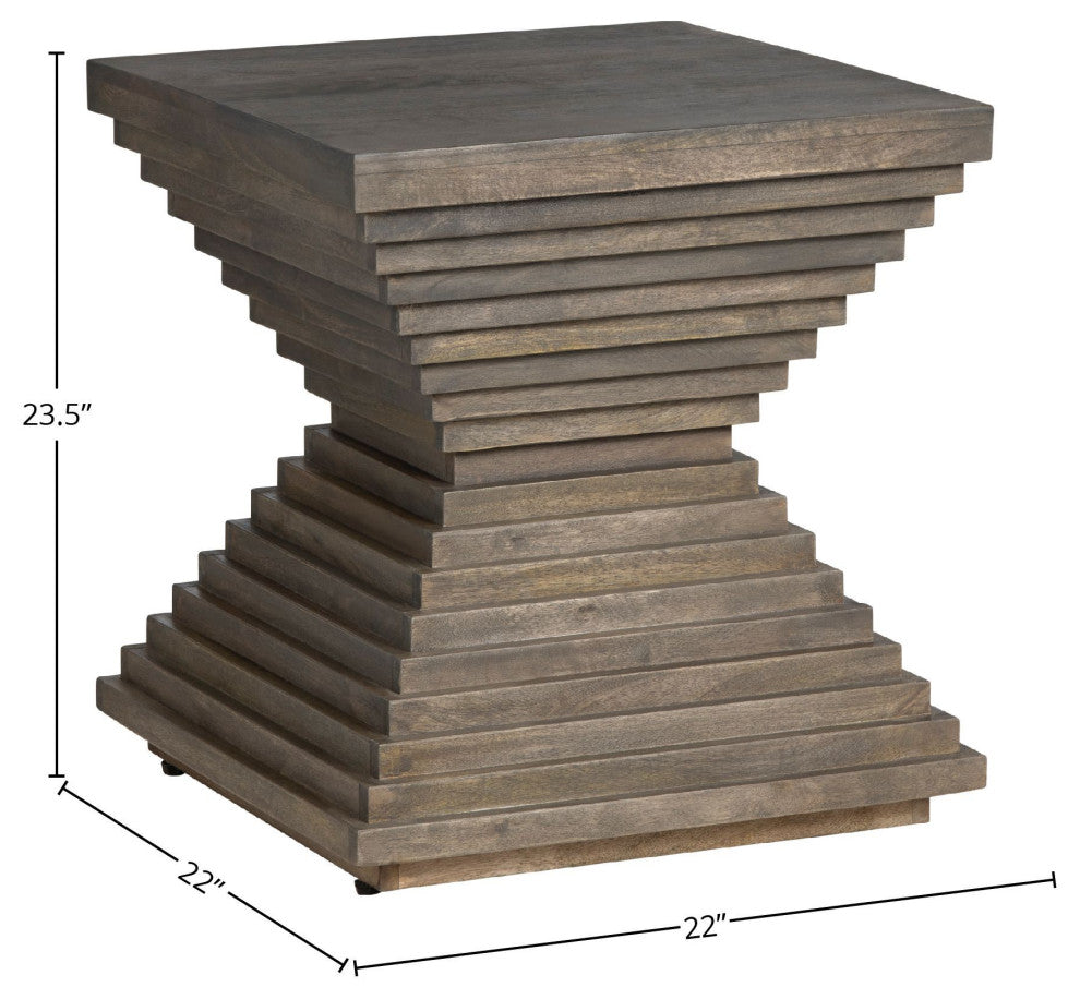Highland Park Mango Wood End Table, Brown