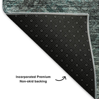 Premium Machine Washable Mayfield AMF590 Teal 8' x 10' Rug