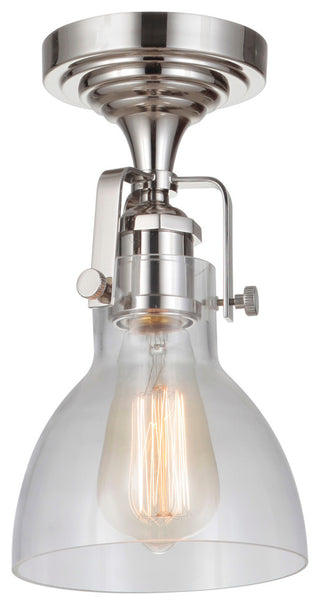 Craftmade State House 1 Light Bell Semi Flush, Polished Nickel