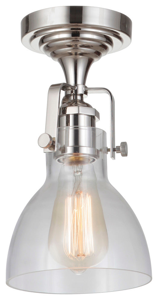 Craftmade State House 1 Light Bell Semi Flush, Polished Nickel