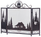 Three Panel Foldable Iron Fireplace Screen