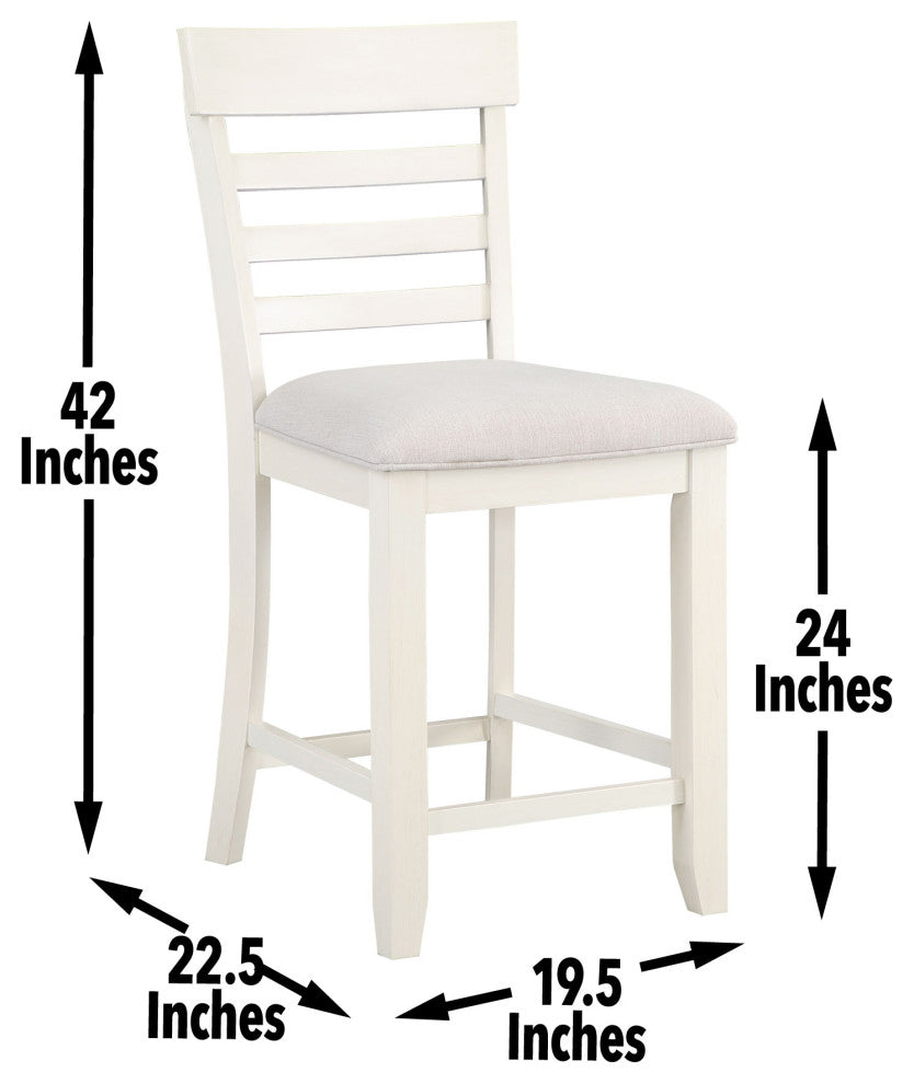 Hyland 24" Counter Stool, White, Set of 2