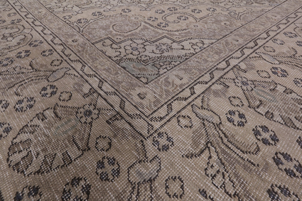 Persian Vintage White Wash Hand Knotted Rug 9' 9" X 12' 7" Q4712