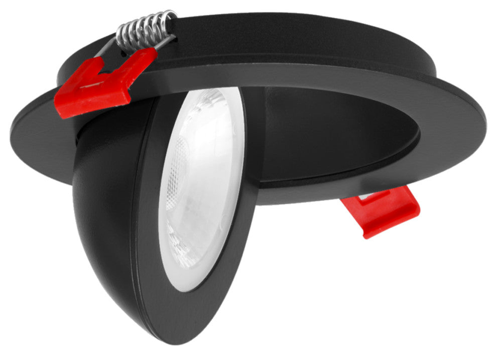 DGF 4" Selectable Canless Floating Gimbal LED Recessed Downlight, Black