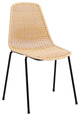 Basket Rattan Dining Chair - Natural Seat - Black Frame