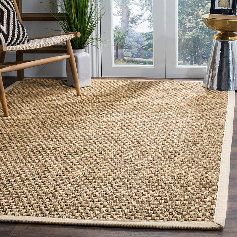 Safavieh Natural Fiber Nf114J Solid Color Rug, Natural/Ivory, 9'0"x9'0" Round
