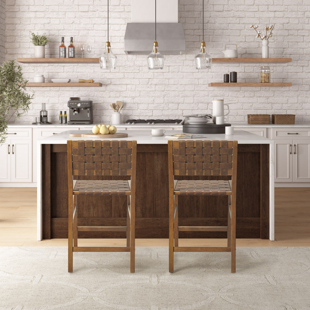 INK+IVY Oslo Accent Chair Counter Stool Dining Chairs, Brown, Counter Stool