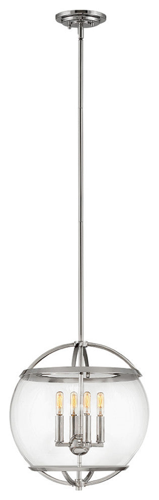 Hinkley Calvin Medium Orb Pendant, Polished Nickel
