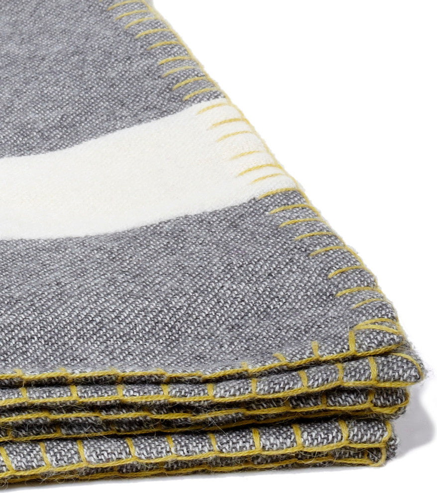 Block Stripe Throw, Charcoal/Citrus