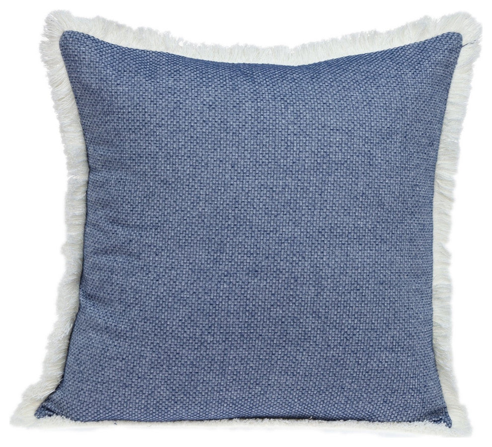 Chambray Blue and White Throw Pillow