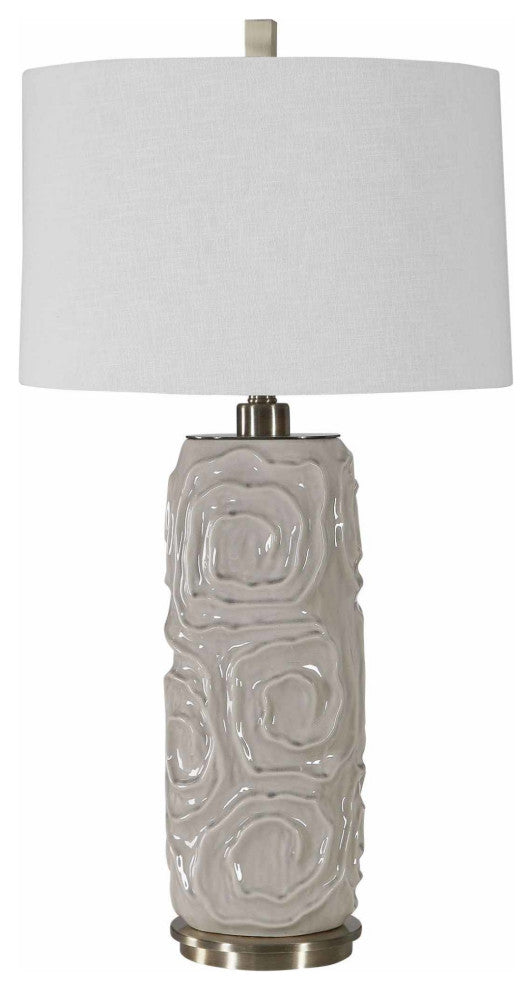 Uttermost 26379-1 Zade 34" Tall Column Table Lamp - Warm Gray
