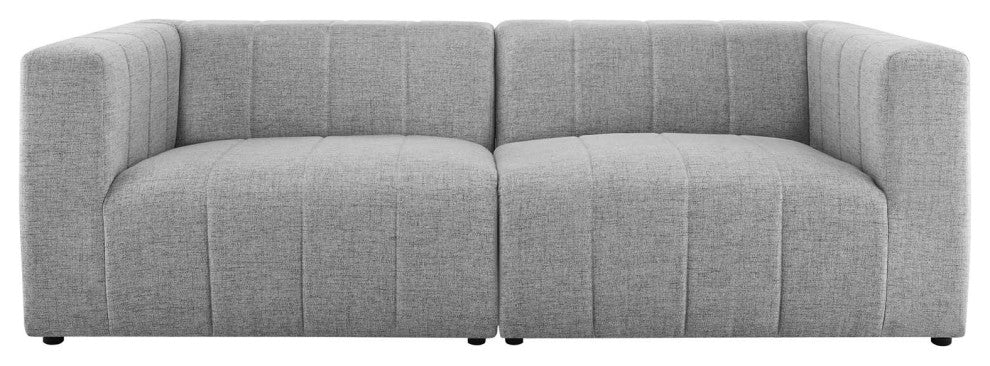 Bartlett Upholstered Fabric Upholstered Fabric 2-Piece Loveseat Light Gray