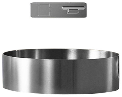 Fiorella Modern Round Vessel Sink, Brushed Silver