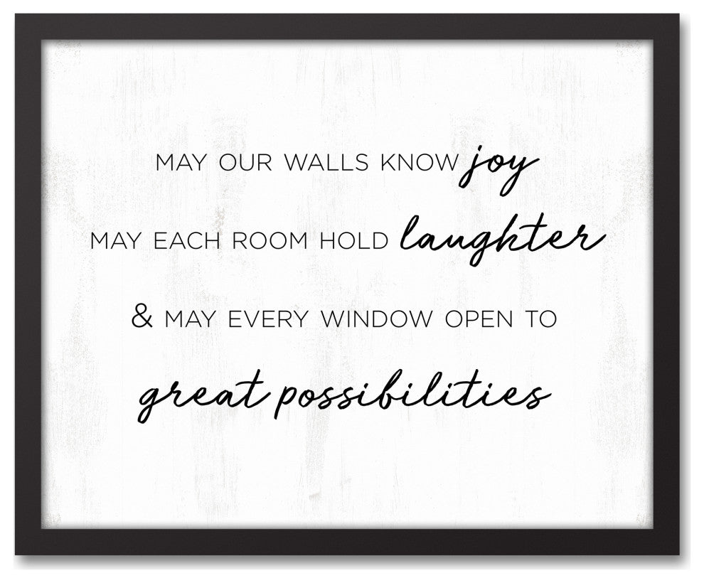 Home Wishes 16"x20" Black Framed Canvas