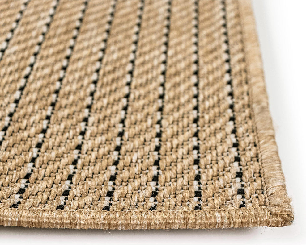Carmel Texture Stripe Indoor/Outdoor Rug, Sand, 7'10"x9'10"