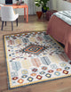 Aqua Gypsy Area Rug, Gray, 5'x7'
