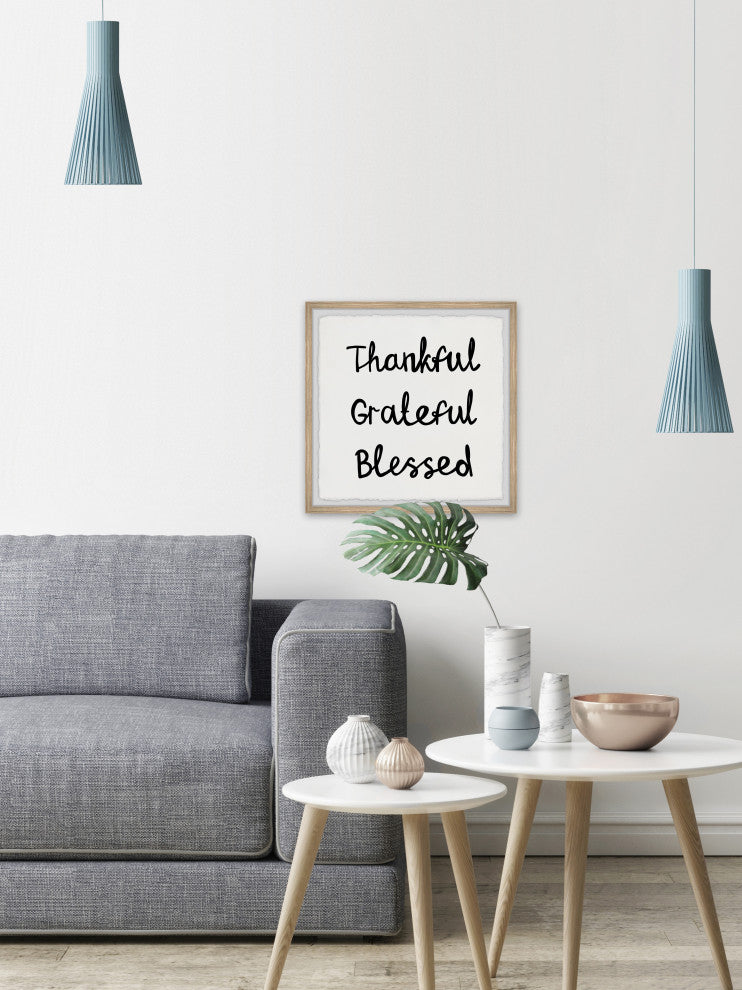 "Grateful and Blessed" Framed Painting Print, 18x18