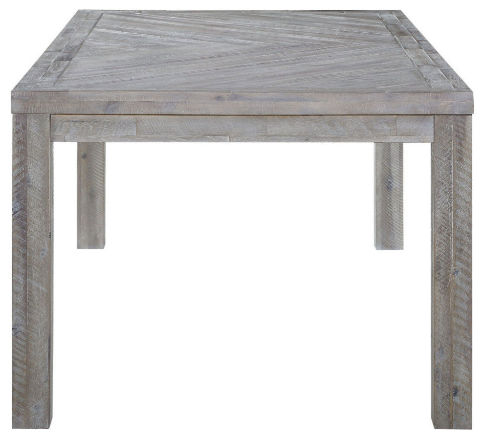 Modus Alexandra Solid Wood Rectangular Dining Table, Rustic Latte