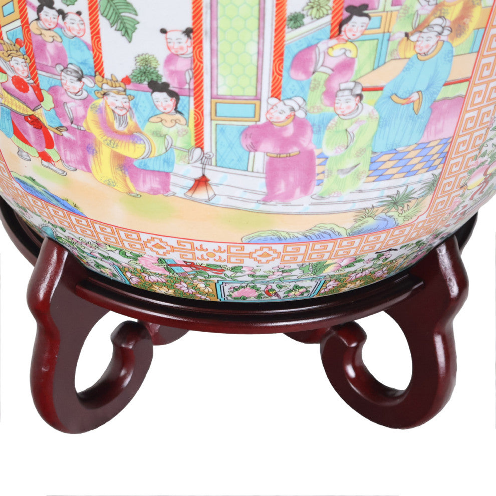Cross Leg Oriental Fish Bowl Stand, 10.5"w
