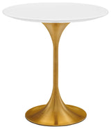 Lippa 20" Round Side Table, Gold White
