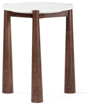Carver Marble Oak Side Table, Brown