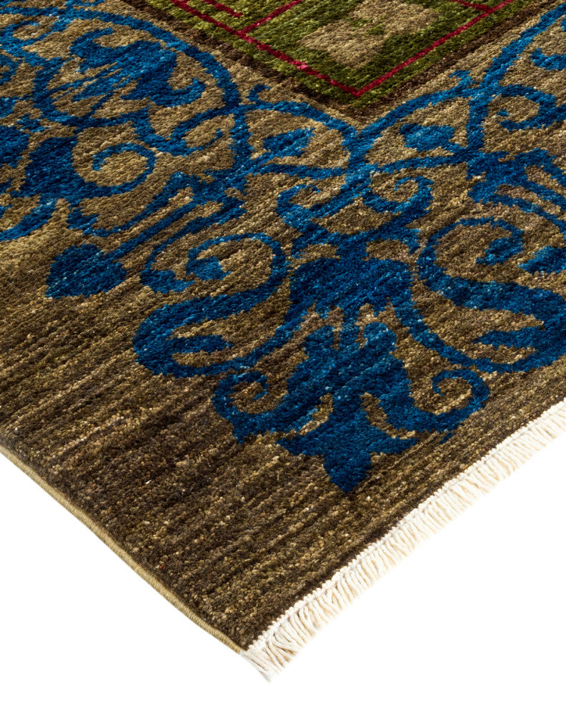 Suzani, One-of-a-Kind Handmade Area Rug Green, 15' 4" x 12' 3"
