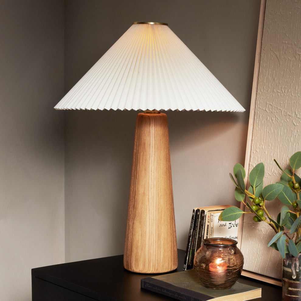 Nora Table Lamp-Light Oak