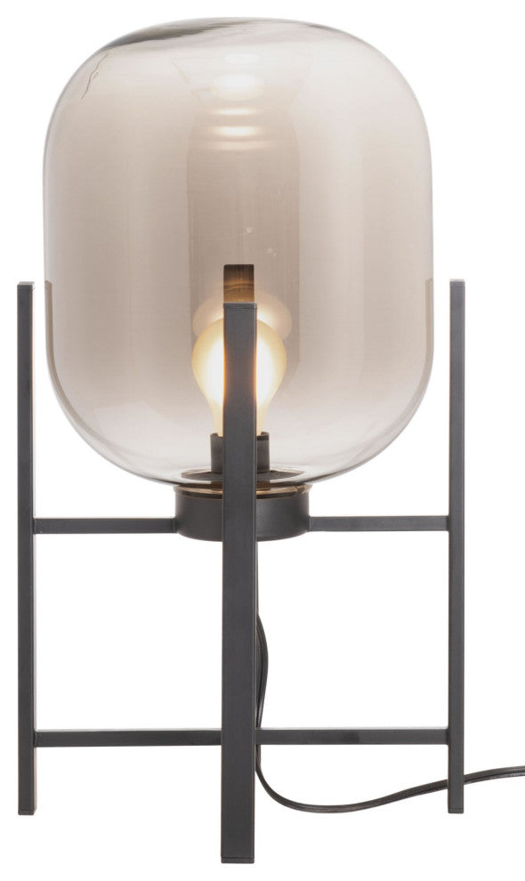 Table Lamp, Glass, Metal, Black, Kitchen Lounge Cafe Bistro Lobby Hospitality