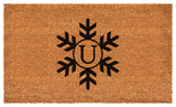 Calloway Mills Snowflake Monogram Doormat, 30"x48", Letter U