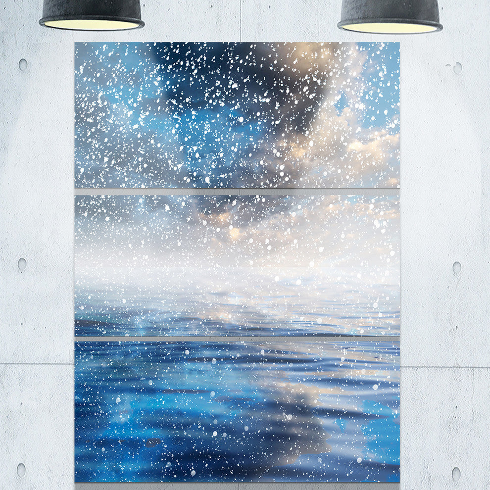 "Blue Sky Reflection in the Lake" Photo Metal Wall Art, 3 Panels, 28"x36"