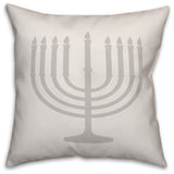 Gray Menorah 16"x16" Throw Pillow