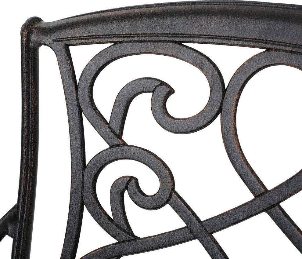 GDF Studio Paris Copper Finish Cast Aluminum Swivel Bar Stools, Set of 2
