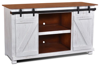 Westgate 60" sliding Barn Door Tv Stand, White