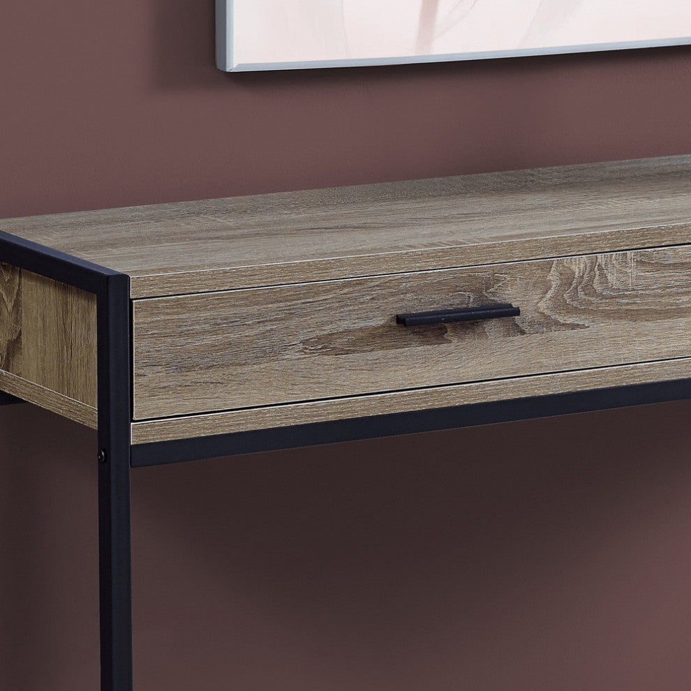 48" Taupe And Black Frame Console Table
