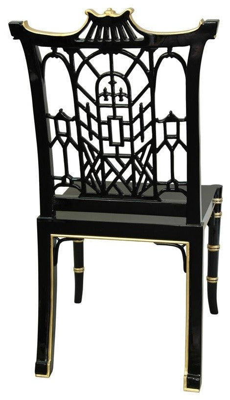 Black Lacquer Pagoda Chair
