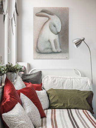 "Rabbit Reflexion" Painting Print on Wrapped Canvas, 24"x36"