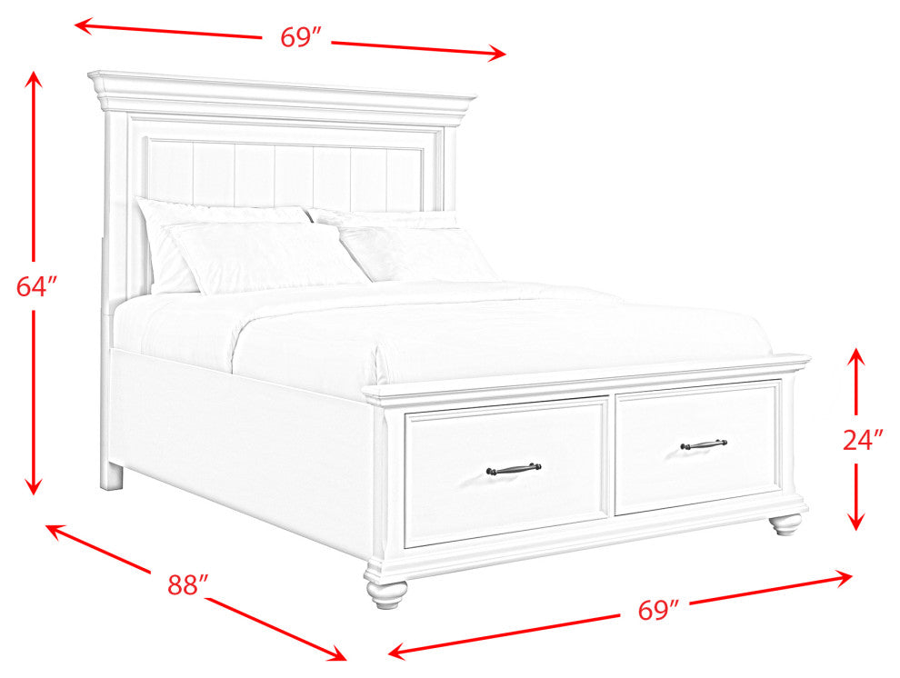 Picket House Furnishings Brooks Platform Storage 3PC Bedroom Set, Grey