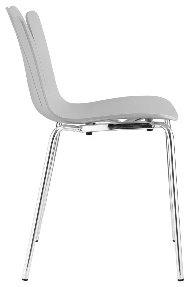 Modern Contemporary Dining Side Chair, Gray Plastic