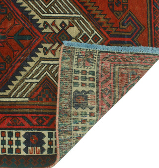 Fine Vintage Distressed Mandaily Rust/Ivory Runner, 3'4x10'5