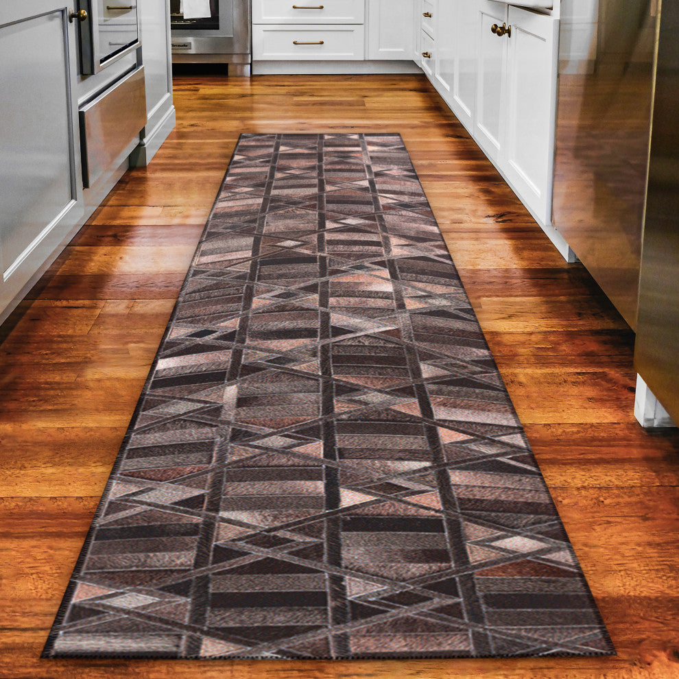 Indoor/Outdoor Stetson SS4 Flannel Machine Washable 2'3" x 10' Runner Rug