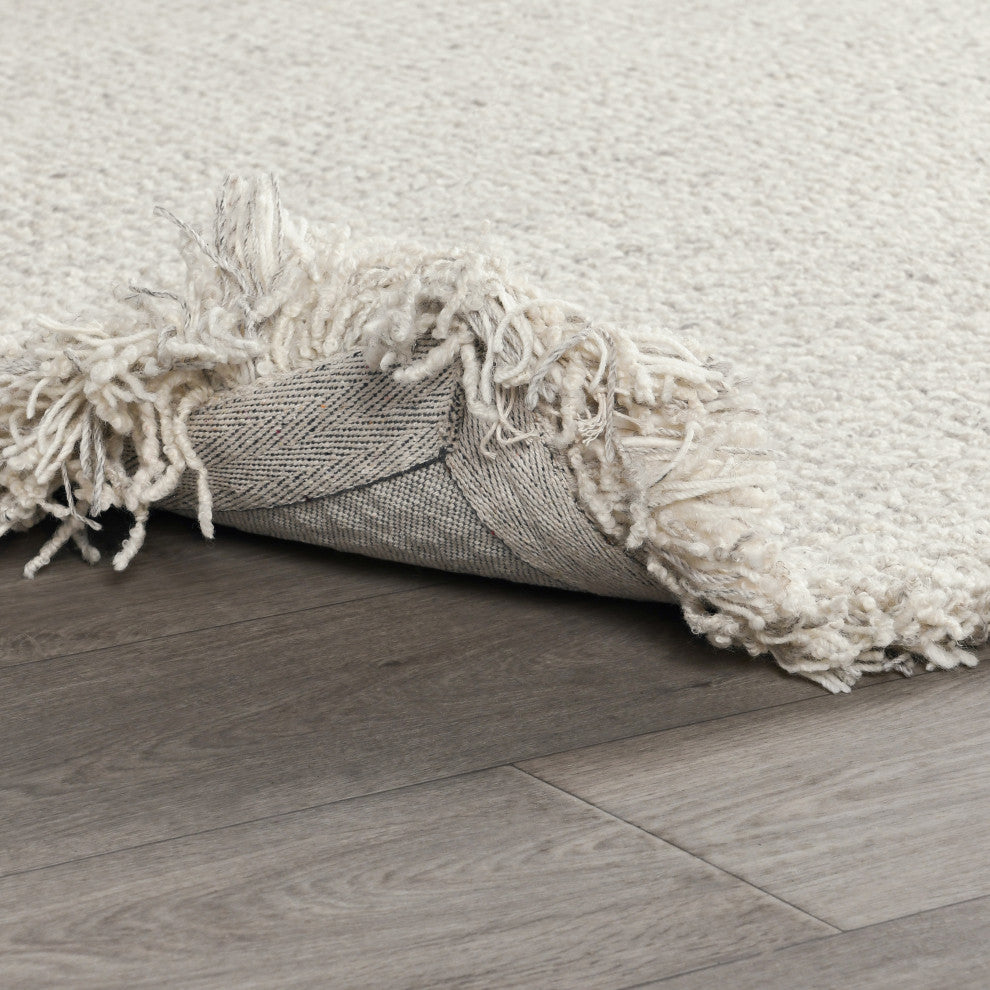 Bradbury Solid Wool Blend Area Rug by Kosas Home, Ivory, 9x12