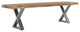 Benzara BM286415 70" Wood Dining Bench Farmhouse Design Crossed Legs, Brown