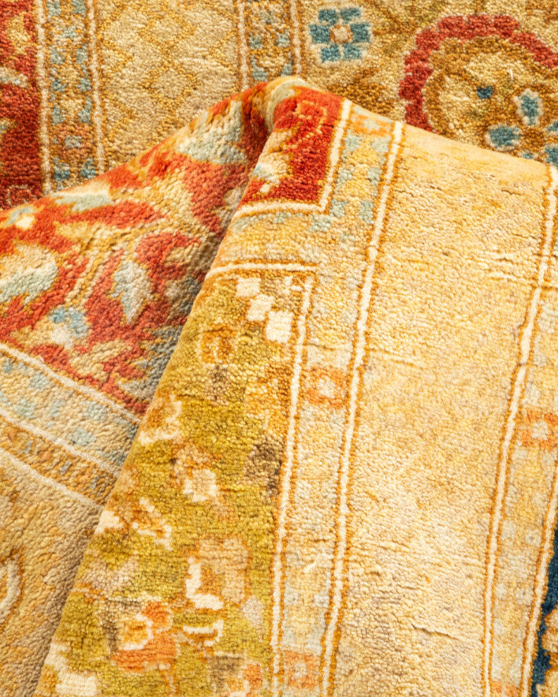 Davangere, One-of-a-Kind Hand-Knotted Area Rug Ivory, 2'7"x14'8"