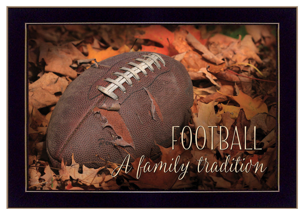 "Football - A Family Tradition" By Lori Deiter, Printed Wall Art, Black Frame