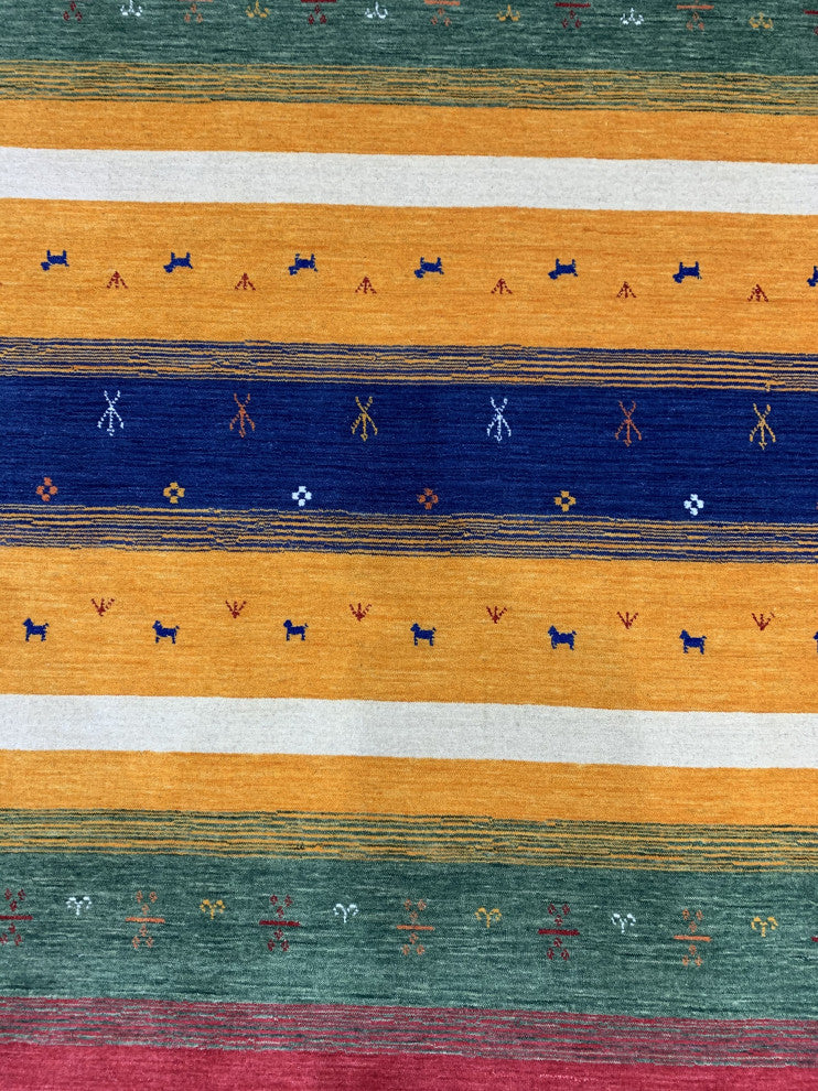 EORC Navy Hand Knotted Wool Gabbeh Rug, 8'x10'