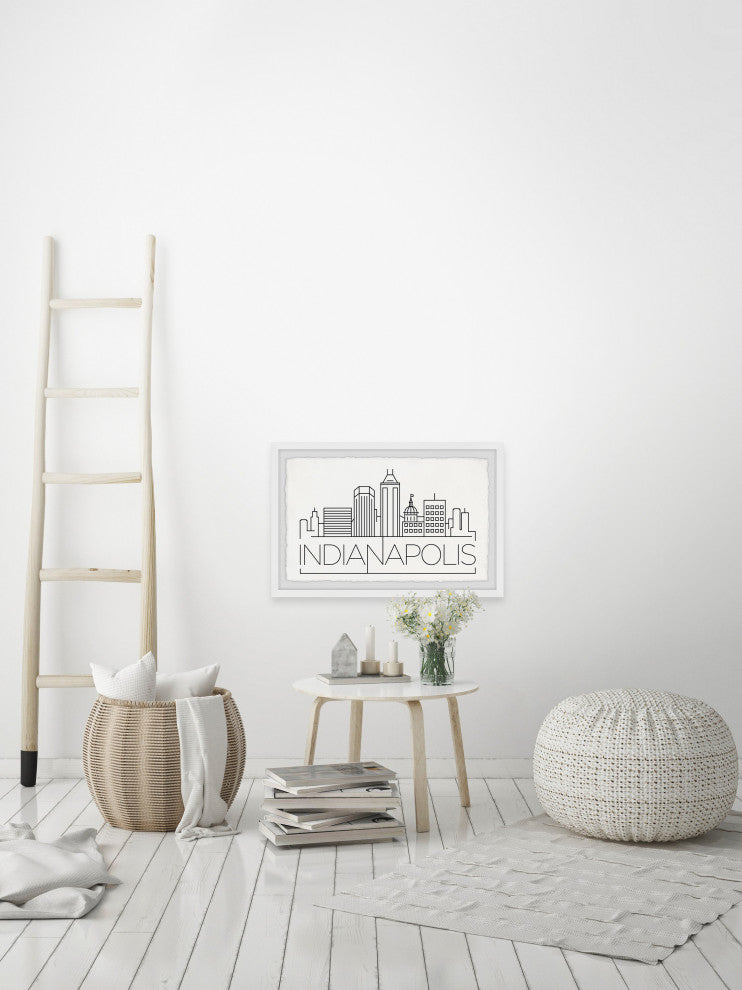"Indianapolis Skyline" Framed Painting Print, 36x24