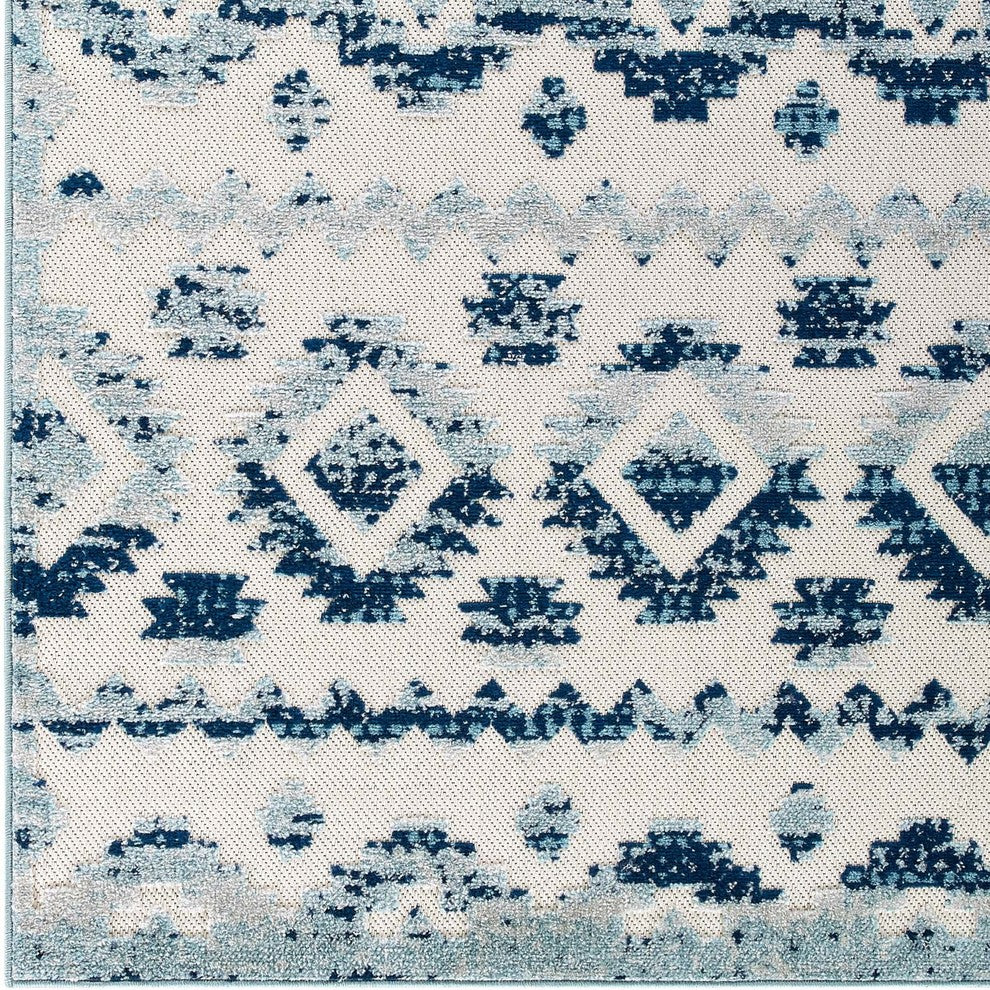 Contemporary Abstract Diamond Moroccan Trellis 5x8 Indoor and Outdoor Area Rug