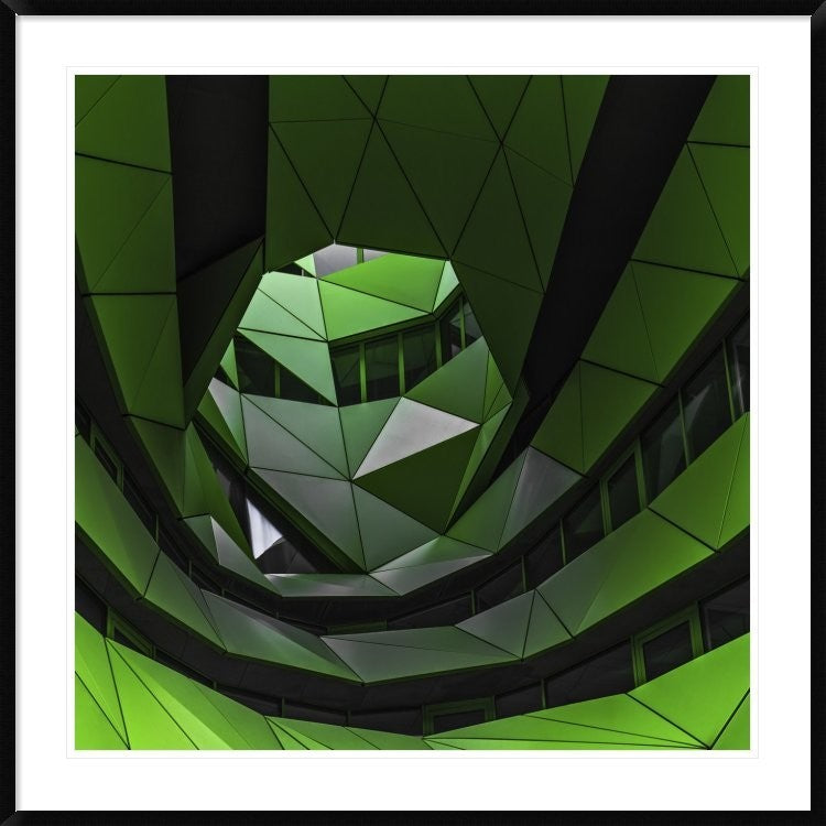 "Green Offices" Framed Digital Print by Gilbert Claes, 44x44"