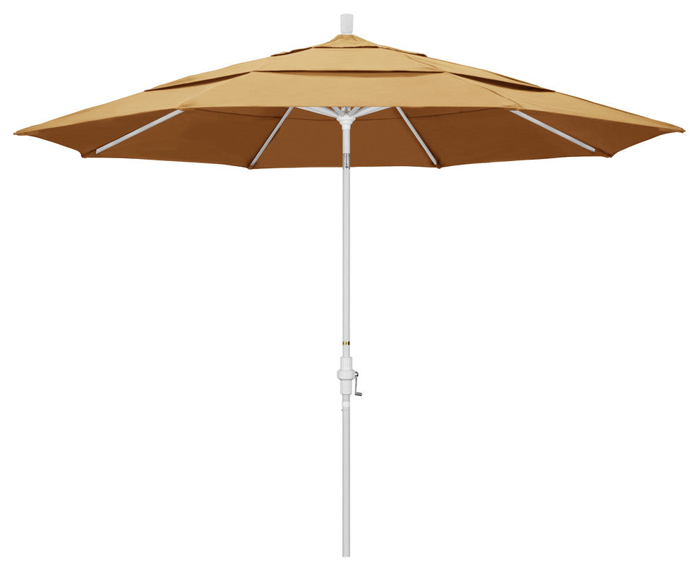 11' Aluminum Umbrella Collar Tilt Matted White, Wheat